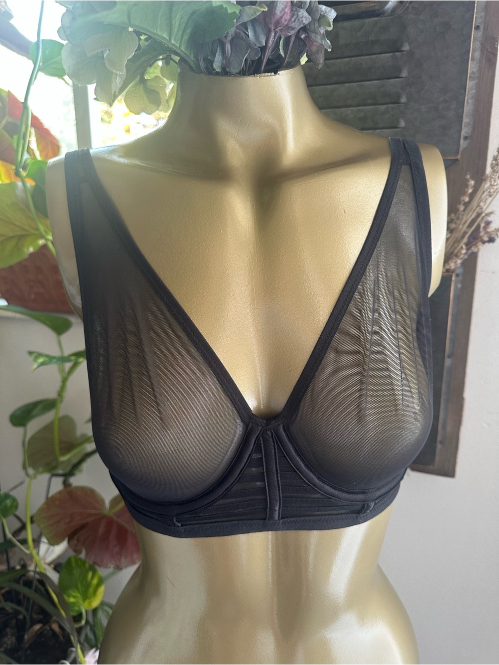 Victoria's Secret Black Sheer Plunge Bralette